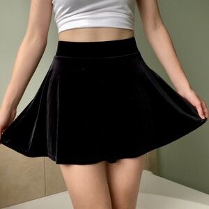 Velvet Skater Mini Skirt